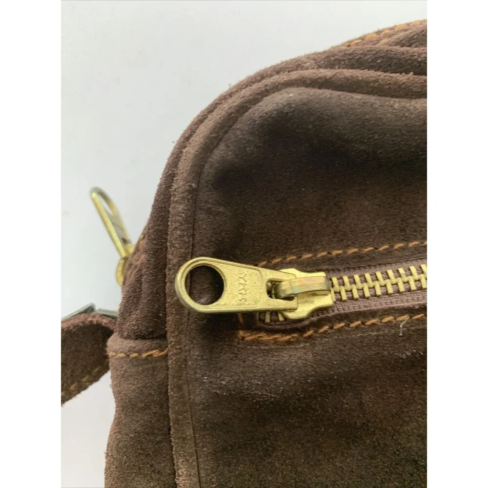 Lord & Taylor Dark Brown Suede Crossbody Purse